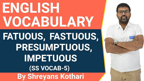 English Vocabulary | SS Vocab – 05 | English for All Competitive Exams by Shreyans Kothari