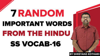 English Vocabulary | SS Vocab – 16 | English Vocab by Shreyans Kothari