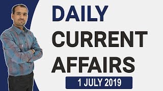  1 July 2019 Current Affairs | Daily Current Affairs in Hindi | By Mukesh Mandia