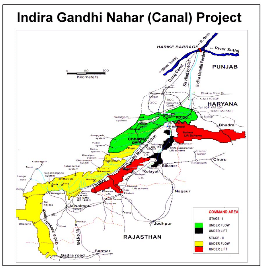 indira gandhi nahar map